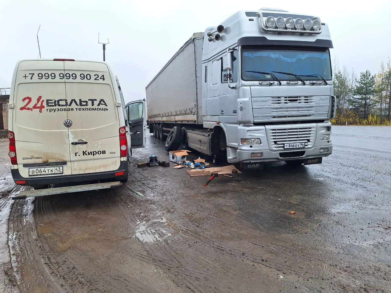 Замена ступичного подшипника DAF 95
